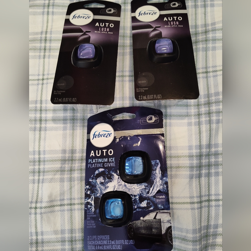 NEW! 3pks Febreze Car Freshener Packs